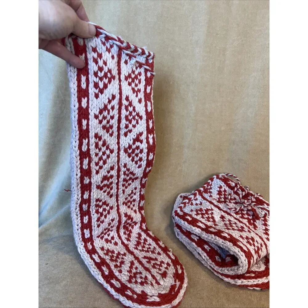 Homemade Mukluk Style Boot Socks Hand Knot Small Booties Toastie Warm Home craft